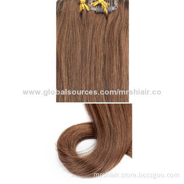 Black 7PCS Color 4# Full Head Clip In 100% Remy Human Hair Extensions